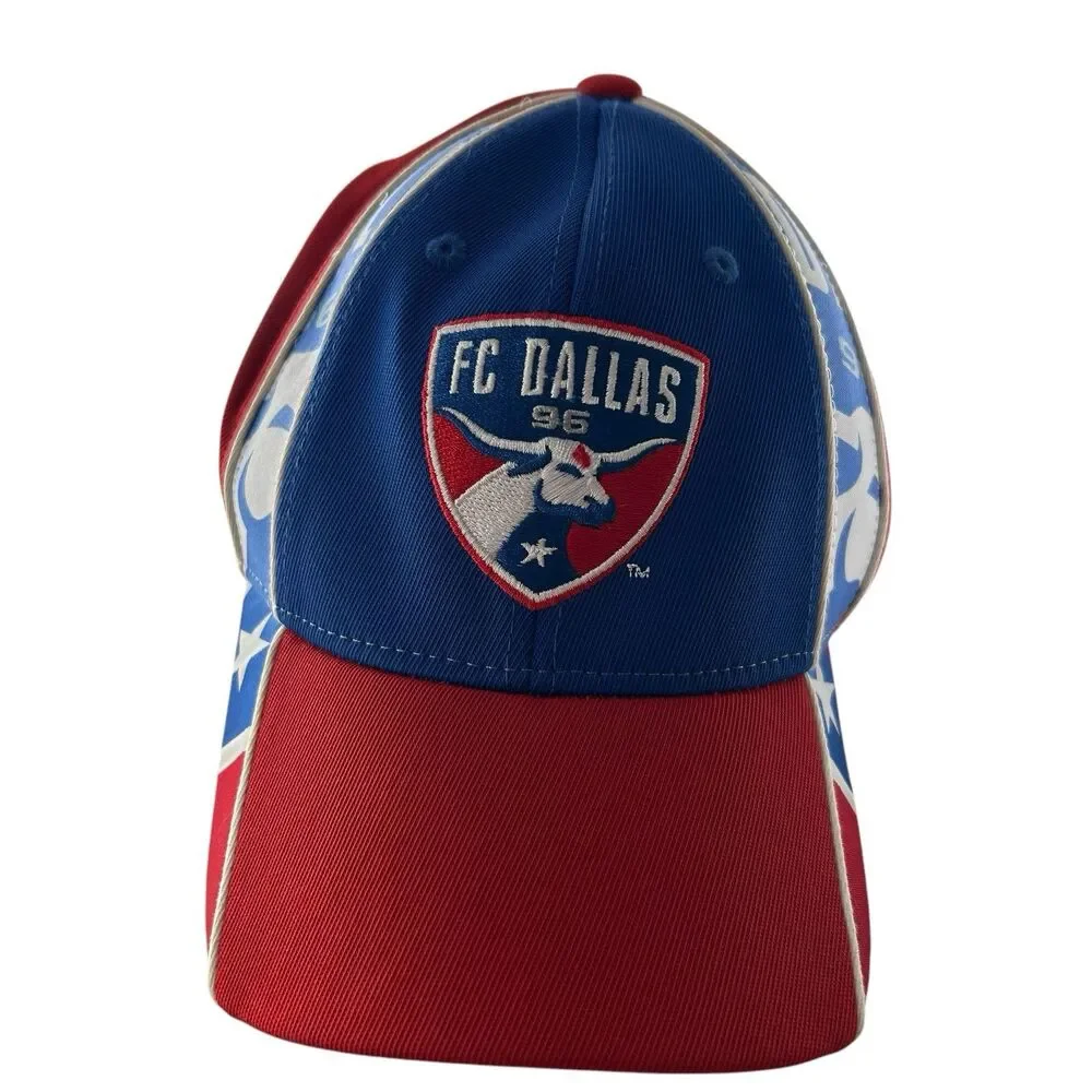 FC Dallas 96 MLS Adidas Small/Medium Adult Fitmax 70 Hat Cap‎ Blue/Red/White